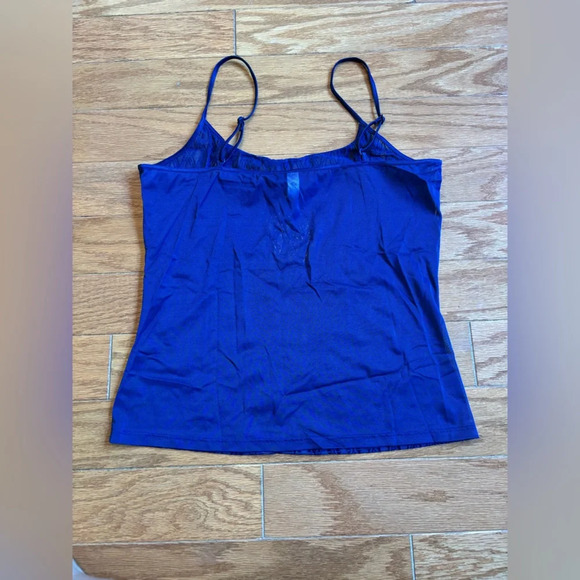 Victoria’s secret Vintage Sheer Velvet Spaghetti strap Tank Navy Blue - Picture 3 of 4